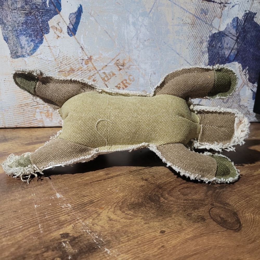 Brown and Green Stuffed Distressed Bunny. - Picture 5 of 7